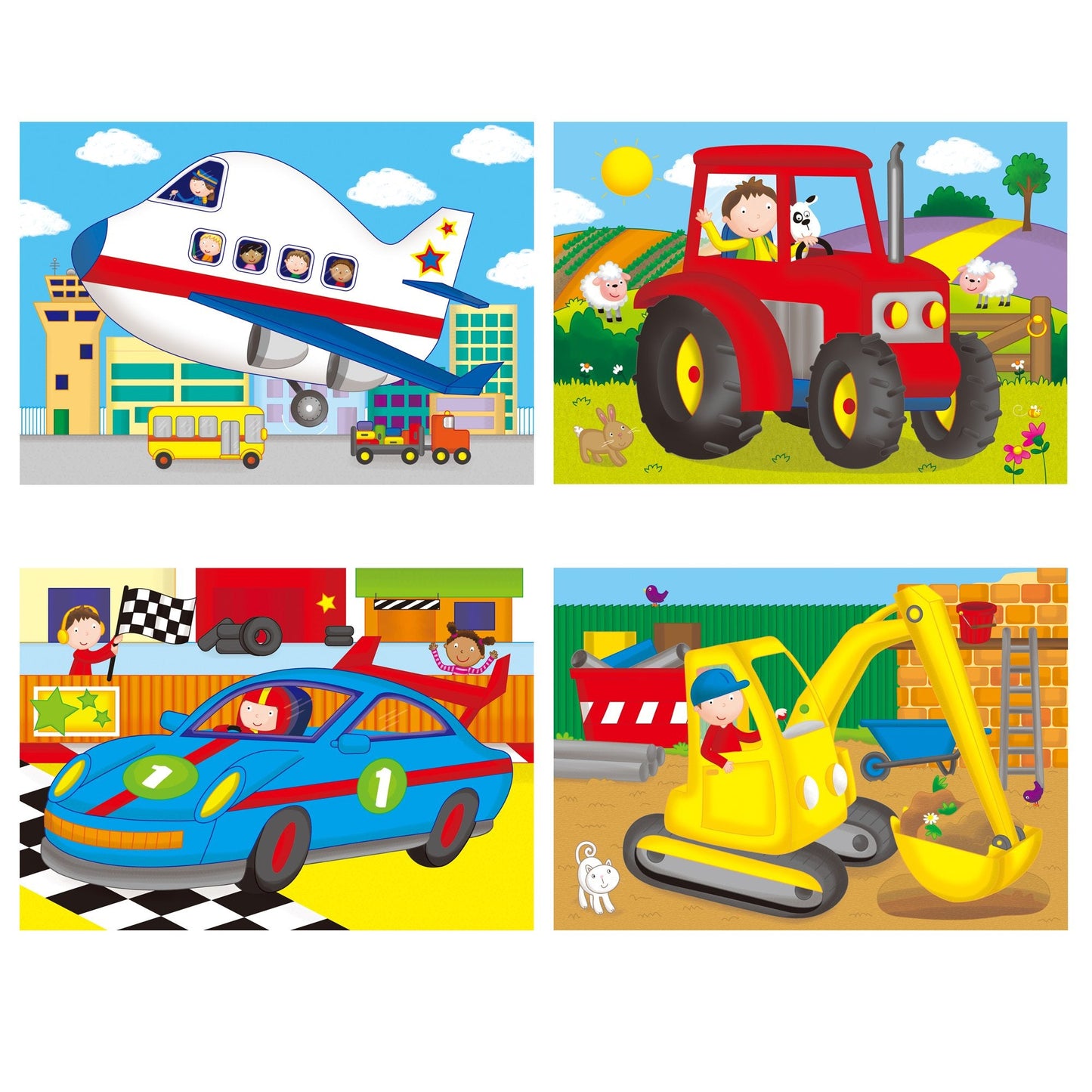 4 Puzzles in a Box - Vehicles